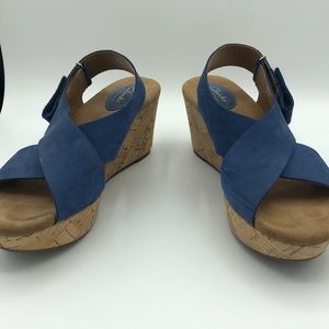 Clark’s high heel sandals- Blue, Women’s size 8.5